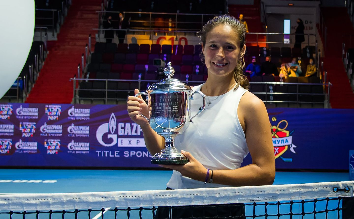 Daria Kasatkina became the first player to win both Russian WTA 500 events after capturing St. Petersburg 2021, taking the 30th all-Russian WTA final after Margarita Gasparyan retired due to injury.